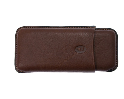 [CF41112M] Etui Sigaar Lecerf Panatella/4 Marron