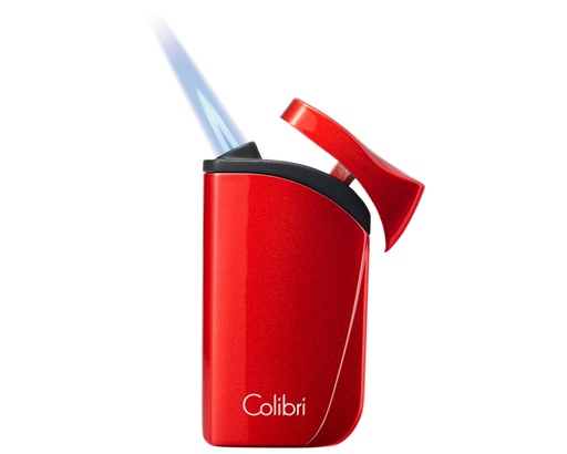 [LI310T12] Briquet Colibri Falcon Single Jet Metalic Rouge