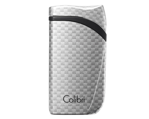 [LI310T6] Briquet Colibri Falcon Single Jet Carbon Fiber Argent