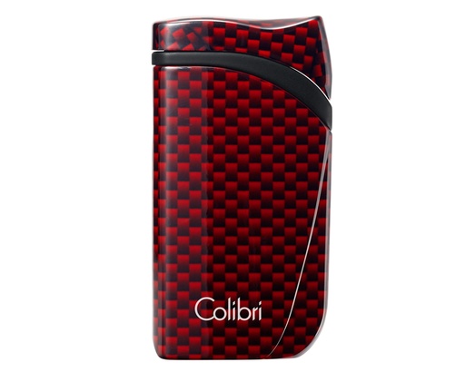 [LI310T7] Briquet Colibri Falcon Single Jet Carbon Fiber Rouge