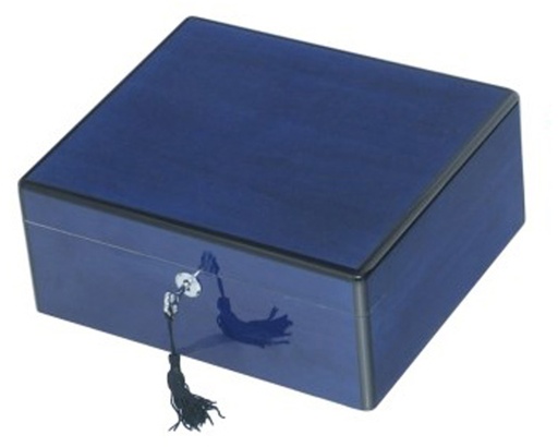 [Q44504] Humidor Lubinski Diep Blauw Hoogglans - 50 Sigaren