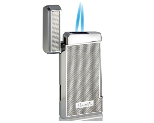 [CA4373] Aansteker Caseti Marseille Double Jet Zilver Carbon