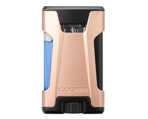 [LI650T14] Briquet Colibri Rebel Rose Double Jet Doré