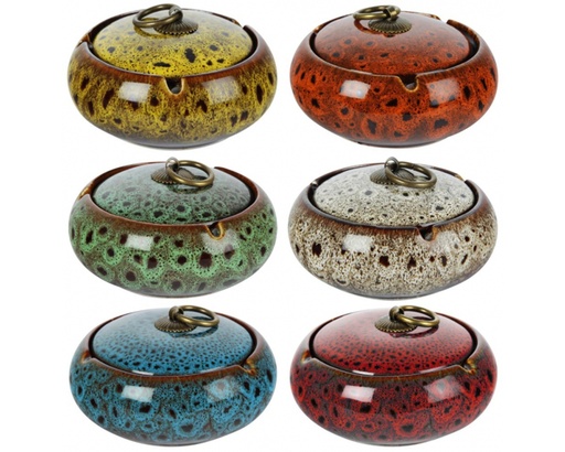 [23115] Ashtray Ceramic Oriental Design 11cm