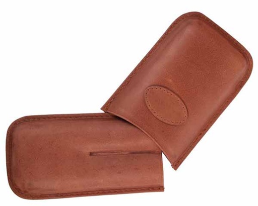 [09240] Cigar Pouch Leather Brown 2 Robusto