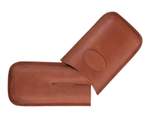 [09240] Etui Sigaar Leder Bruin 2 Robusto