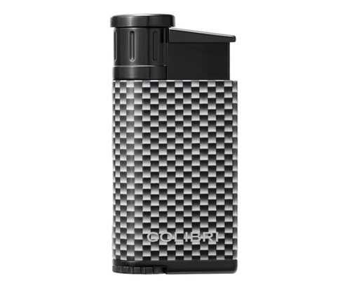 [LI520C31] Briquet Colibri Evo Single Jet Carbon Blanc/Argent