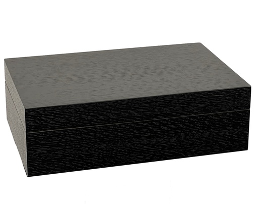 [29196S] Humidor Veneer Full Wood Black Set