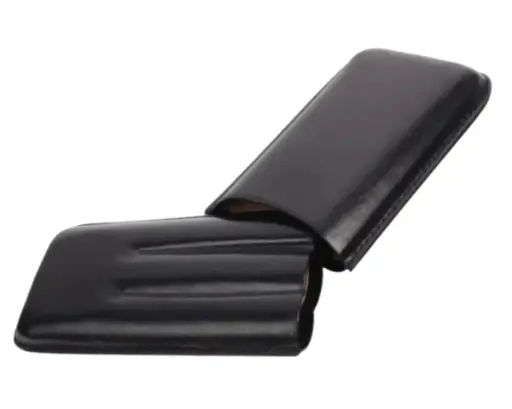 [09261] Etui Sigaar Leder Zwart 3 Gordo 160 r56