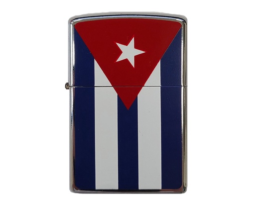 [5021] Lighter Petrol Chrome Cuban Flag