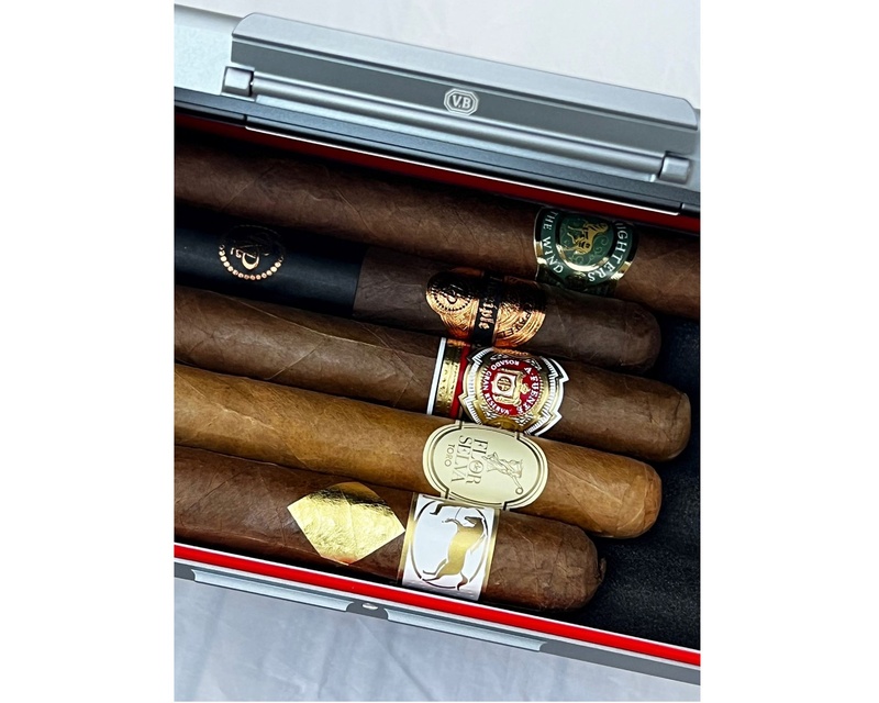 [HTRB2GUN] Humidor De Voyage VB Alu Lignes Gun 5 Cigares