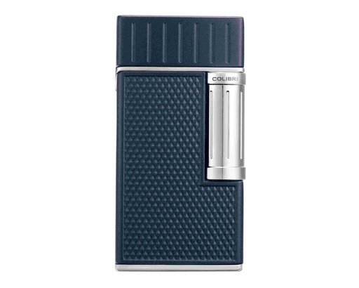 [LI221C23] Briquet Colibri Julius Double Soft Flame Bleu Marine/Chrome