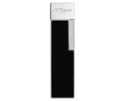 [030001] Lighter Dupont Twiggy Black Lacquer Chrome