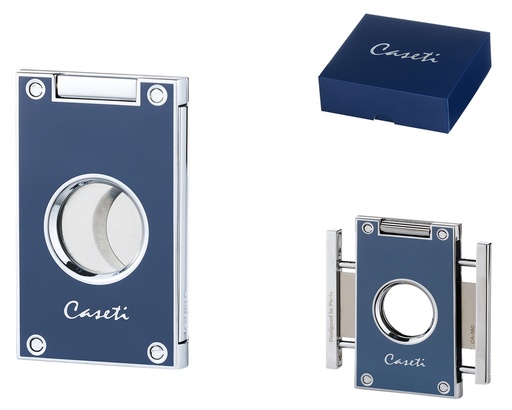 [CA56010] Cigar Cutter Caseti Paris 2 Blades Grey-Blue