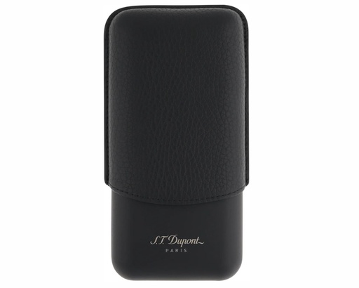 [183340] Etui Cigare Dupont Noir Grain/Matt 3 Cigares