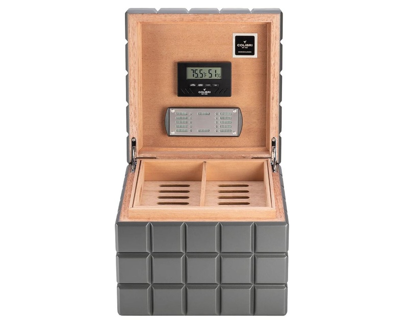 [HU125T4] Humidor Colibri Heritage Cube Blauw - 60-80 Sigaren 