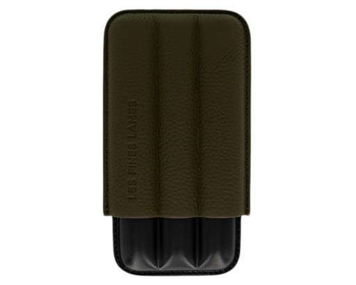 [CA7108005] Etui Sigaar LFL Trio Olijfgroen Pebble Leer