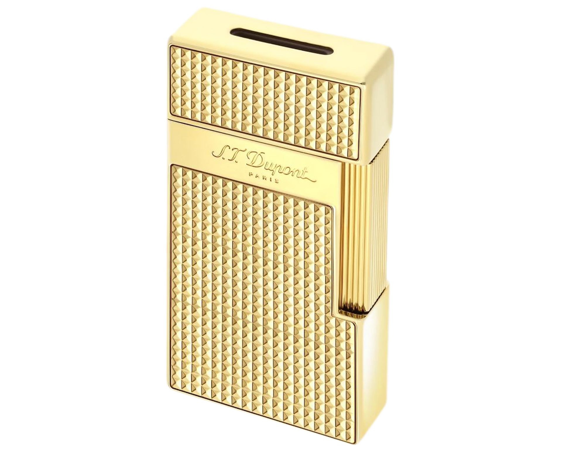 [025209] Briquet Dupont Biggy Pointe de Diamant Dore
