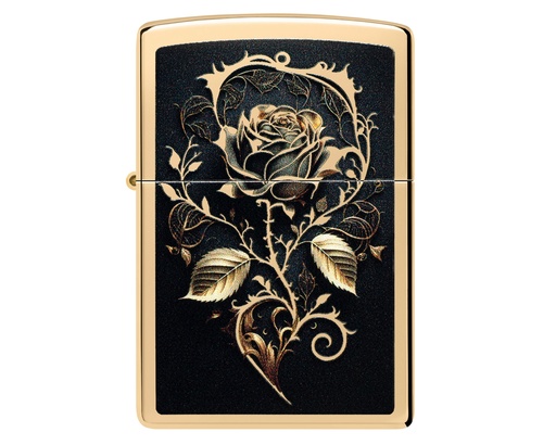 [60007382] Briquet Zippo Golden Rose Design