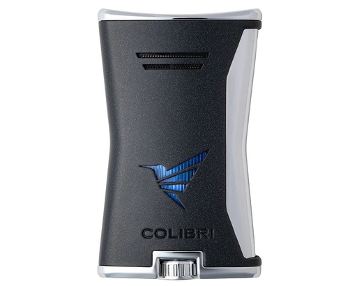 [LI225T2] Briquet Colibri Slim Single Jet Noir/Chrome