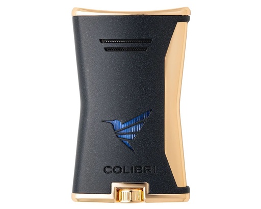 [LI225T3] Lighter Colibri Slim Single Jet Black/Gold