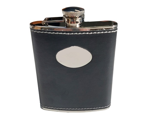 [Y226] Zakfles Lubinski Zwart Embleem 6oz