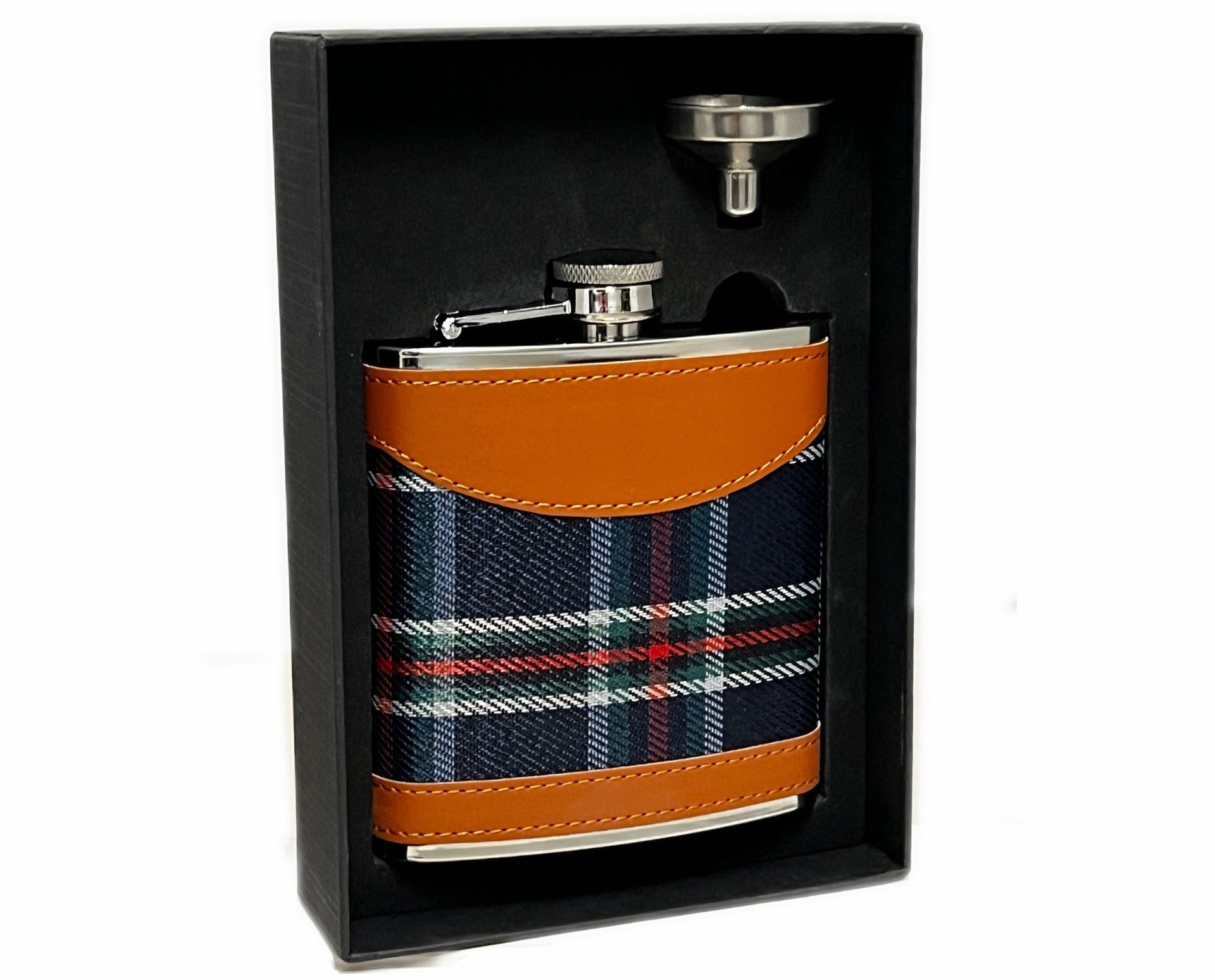 [Y262] Flacon Lubinski Tartan avec Entonnoir 6oz