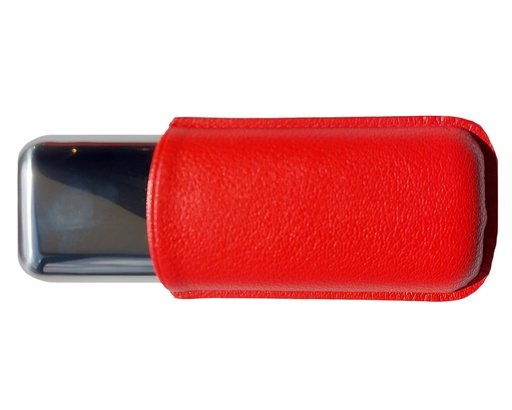 [SK4077RED] Etui Sigaar Leder/Metaal 2 Cig R60 152mm Rood
