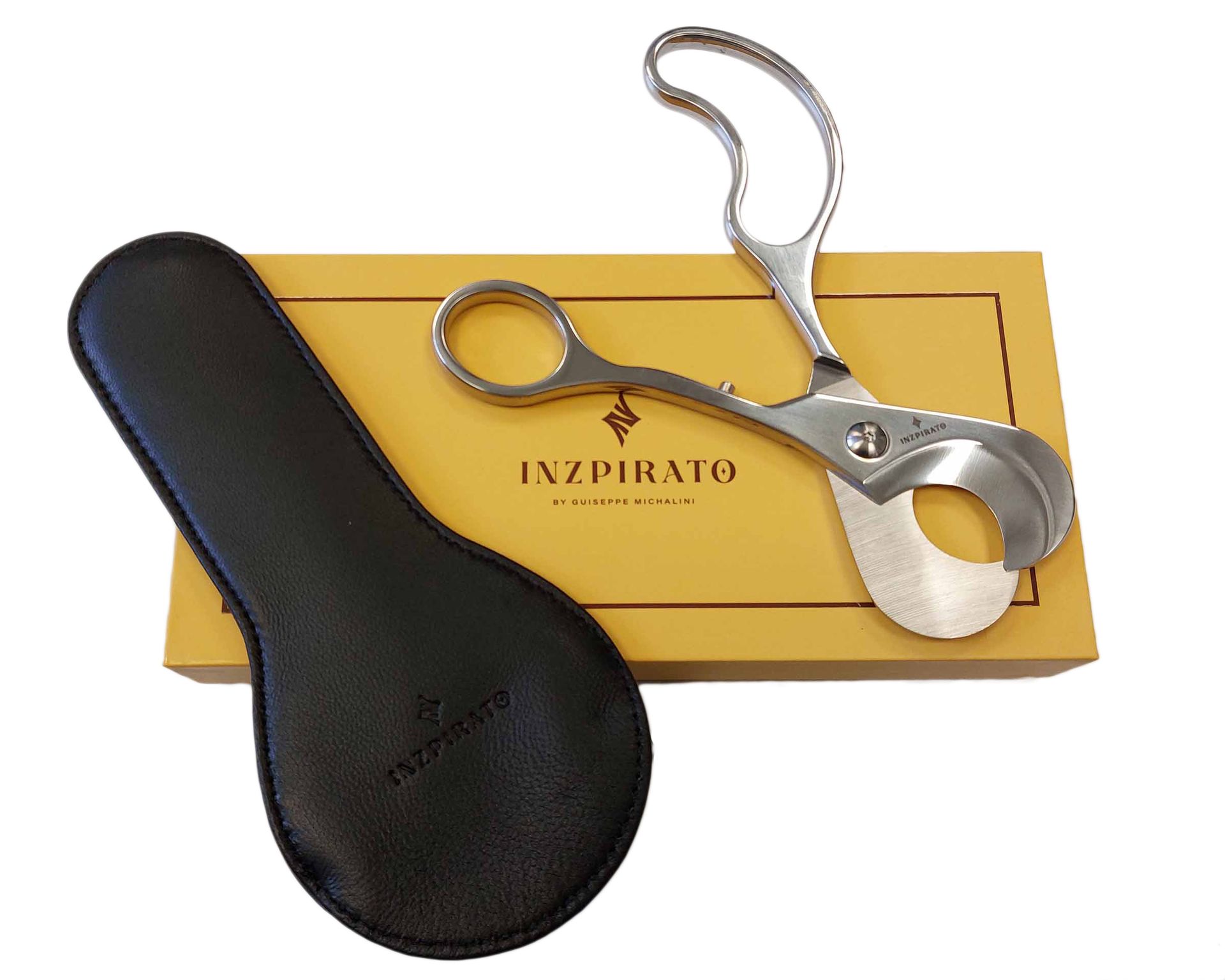 [IN800-SL] Cigar Cutter Scissors Inzpirato Vajra Glossy Silver