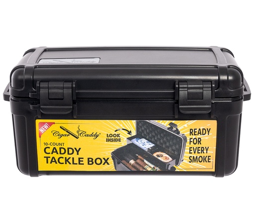 [HUMCC10TB] Travel Humidor Cigar Caddy Black Tackle Box 10 Cigars