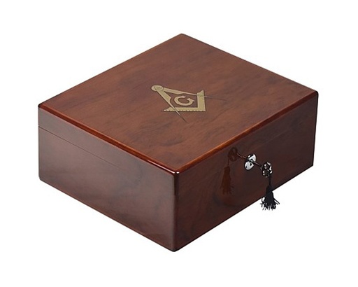 [Q44522] Humidor Lubinski Rosewood Massonic High Polish - 50 Cigars