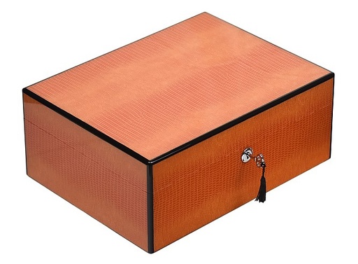 [Q44902] Humidor Lubinski Oranje Lezard - 50 Sigaren