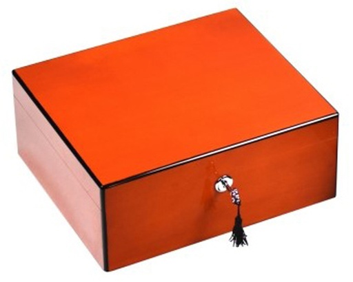 [Q44505] Humidor Lubinski Orange Haute Brillance - 50 Cigares