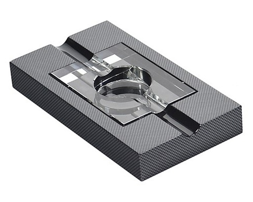 [E44040] Asbak Sigaar Lubinski Carbon/Kristal