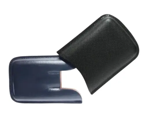 [09284] Cigar Pouch Leather Black/Blue 3 Robusto