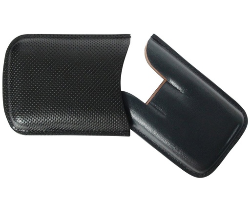 [09284] Cigar Pouch Leather Black/Blue 3 Robusto