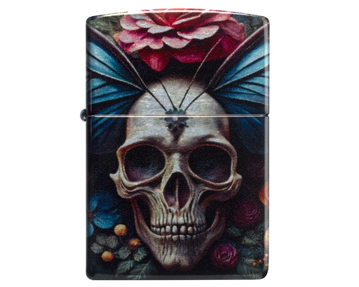 [60007540] Briquet Zippo Floral Skull Design