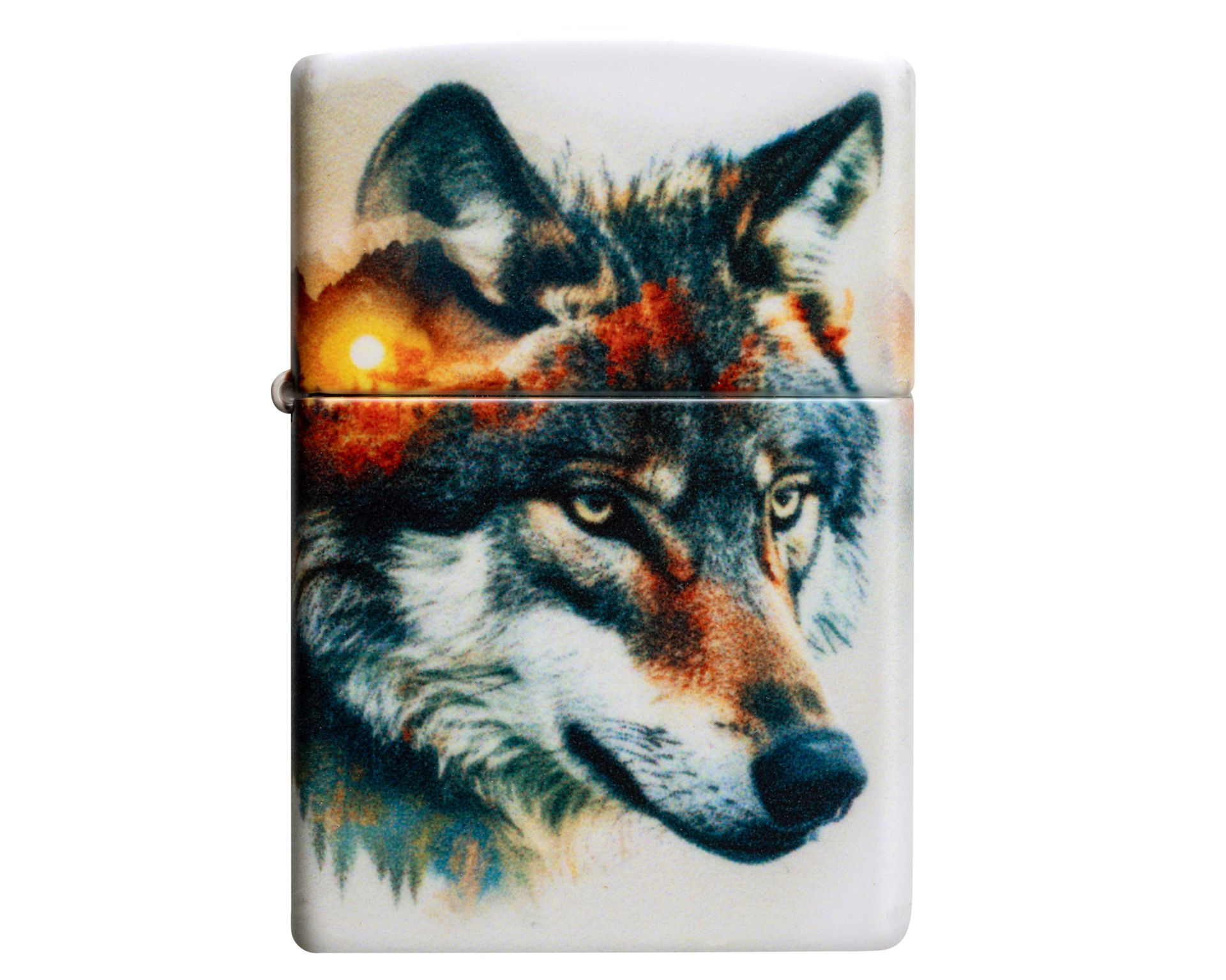 [60007507] Briquet Zippo Wolf and Mountain Design