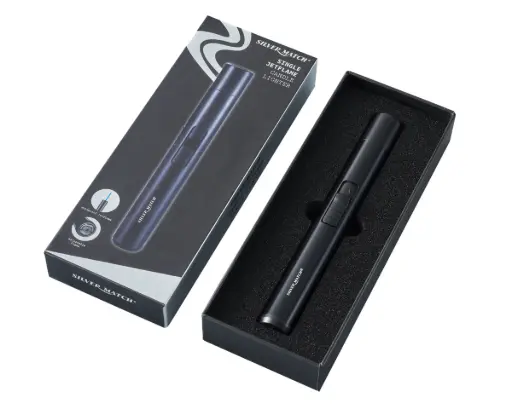 [40674390] Aansteker Kaars Silver Match Jetflame Zwart GB