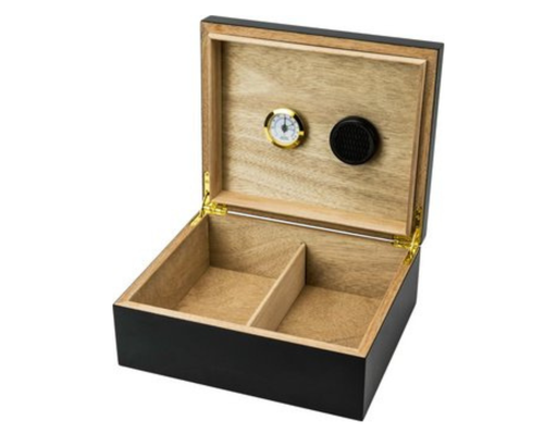 [562216] Humidor with Pattern Black matte 50 cigars