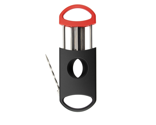[593452] Sigarenknipper V-cut Zwart/Rood 22mm