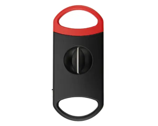 [593452] Cigar Cutter V-cut Black/Red 22mm