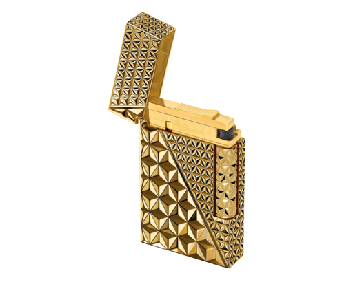 [C16646] Briquet Dupont Ligne 2 Double Fire X Y Doré