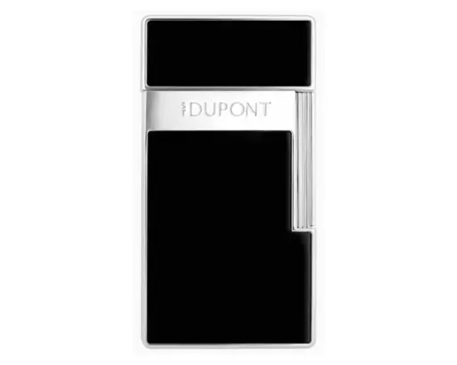 [025221] Briquet Dupont Biggy Noir Lacque Chrome