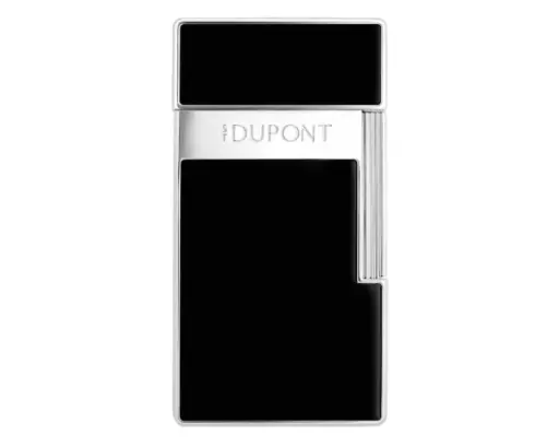 [025221] Briquet Dupont Biggy Noir Lacque Chrome