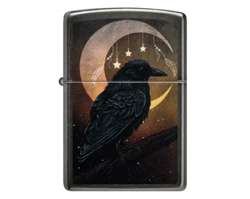[60007744] Briquet Zippo Crow and Moon Design