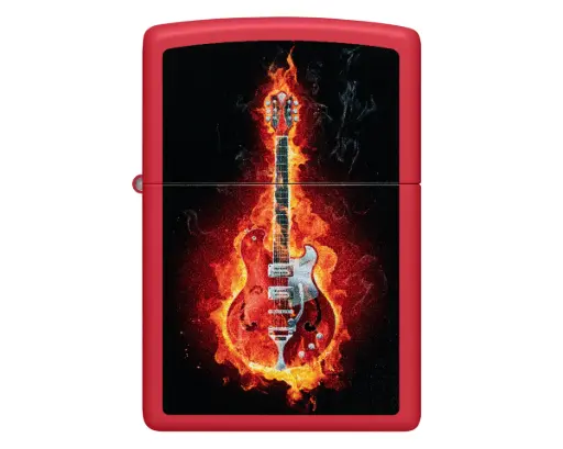 [60007670] Lighter Zippo Burning Guitar Design