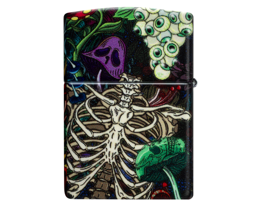 [60007650] Briquet Zippo Psychedelic Skull Design