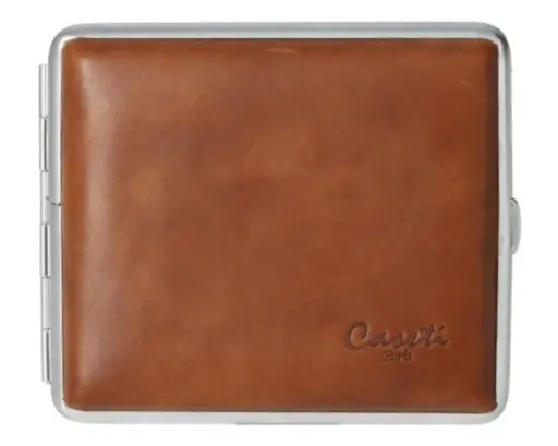 [286006] Etui Sigaret Caseti Leder Licht Bruin