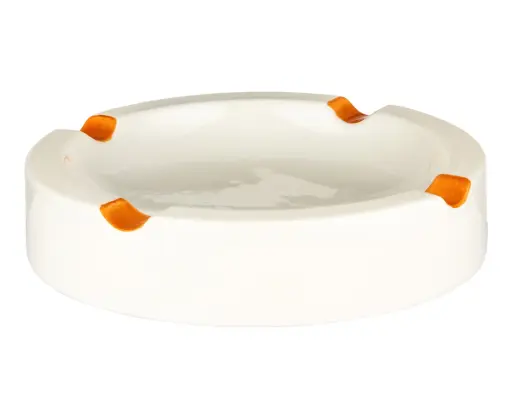 [401282] Cendrier Cigare Céramique Blanc 4 Supports